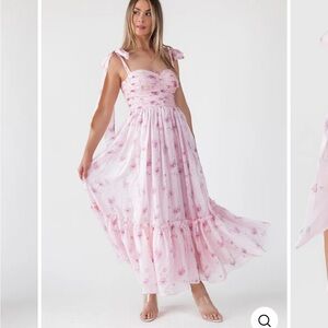 NWOT MABLE Pink Floral Maxi Dress